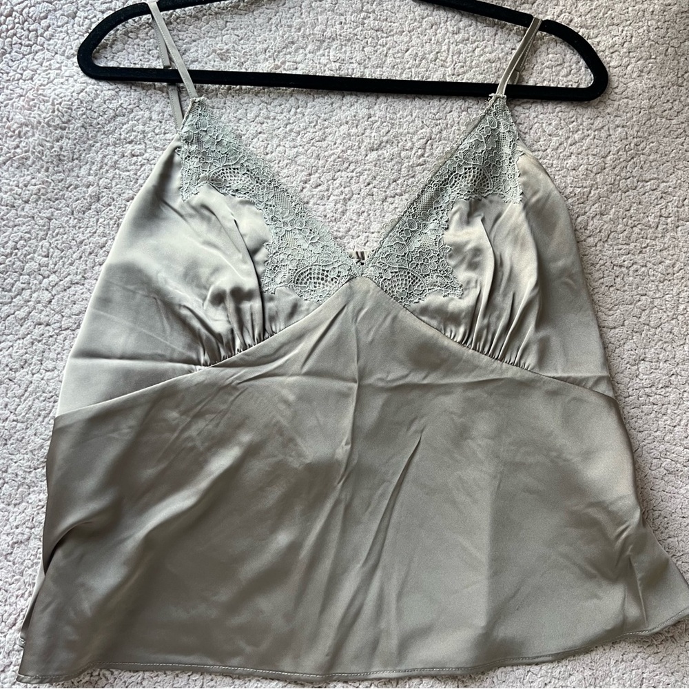 Abercrombie & Fitch Lace Satin Tank Top - Picture 1 of 4